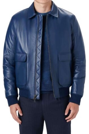 blue bomber leather jacket