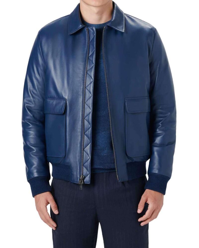 blue bomber leather jacket