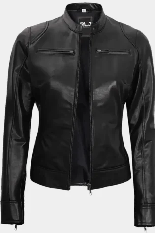 Women-Black-Biker-Vegan-Leather-jacket