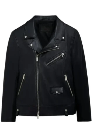 Vintage-Inspired Leather Bomber jacket with Belt Loops