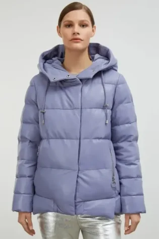 Womens Puffer Jacket With Hood Blue