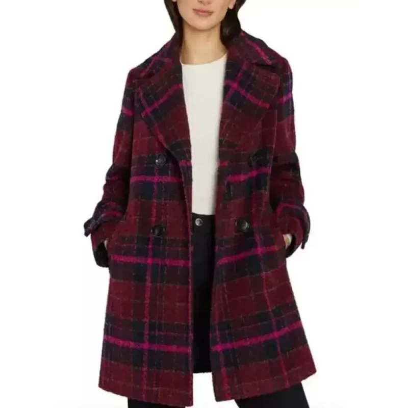 Murder in a Small Town Zoe Strachan Plaid Coat