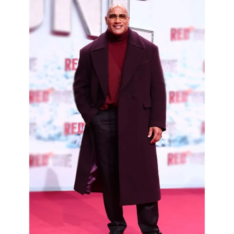 Dwayne Johnson Maroon Coat