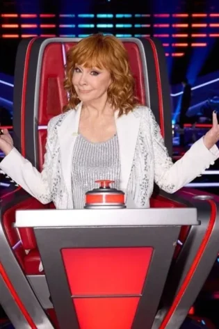 The Voice S026 Reba McEntire White Embellished Blazer