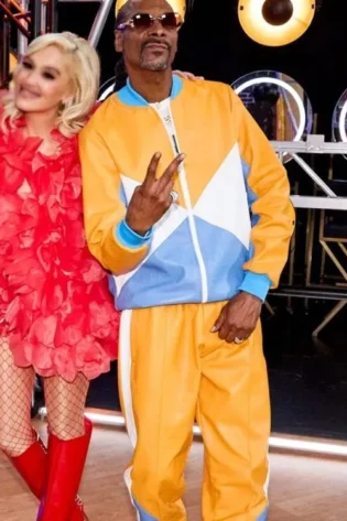 The Voice S026 Snoop Dogg Colorblock Leather Tracksuit