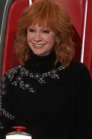 The Voice S26 Reba McEntire Black Embellished Sweater