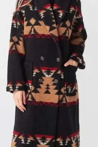 Yellowstone Beth Dutton Black Printed Coat