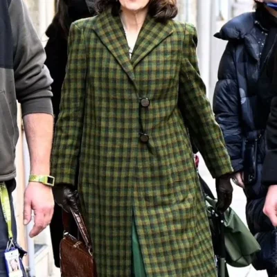 A Haunting In Venice Tina Fey Plaid Coat