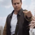 Argylle 2024 Sam Rockwell Brown Leather Jacket