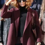 Canary Black 2024 Kate Beckinsale Maroon Coat