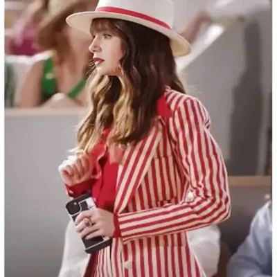 Emily In Paris S04 Lily Collins Red & White Striped Blazer