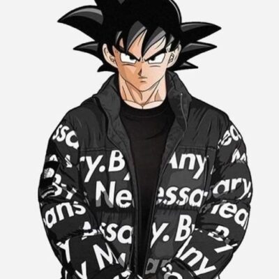 Goku Drip Black Puffer Jacket