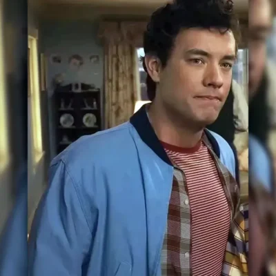 Here 2024 Tom Hanks Blue Bomber Jacket