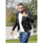 Kylian Mbappe Black Leather Jacket