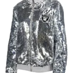 Las Vegas Raiders Silver Sequin Jacket