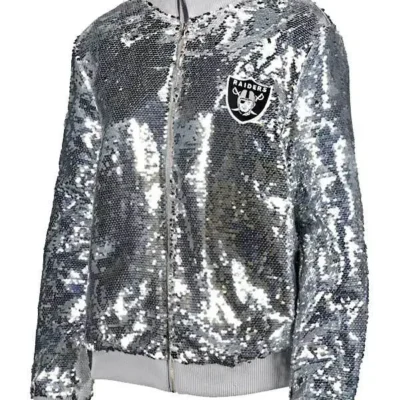 Las Vegas Raiders Silver Sequin Jacket