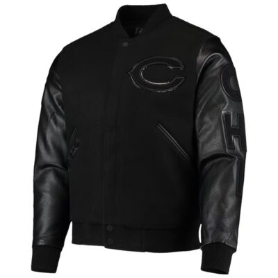 Black Chicago Bears Varsity Jacket