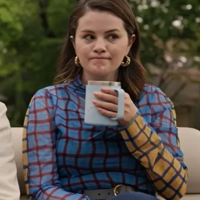 Only Murders in the Building S04 Selena Gomez Plaid Combo Top