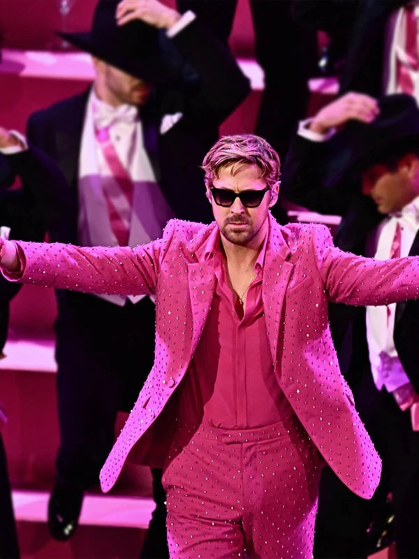 Ryan Gosling 2024 Oscars Pink Suit - Image 3