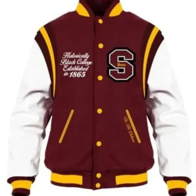 Shaw University Maroon Varsity Jacket