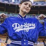 Sofia Carson Dodgers Blue Jacket