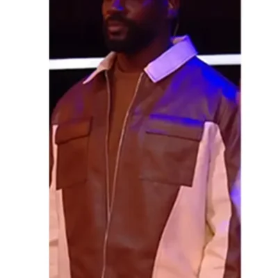 Star Academy 2024 Ladji Doucouré Brown Leather Jacket