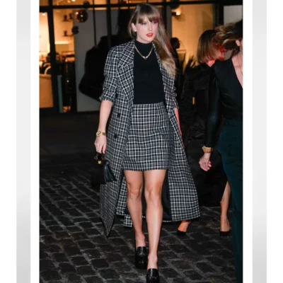 Taylor Swift NYC Girls Night Out Plaid Coat