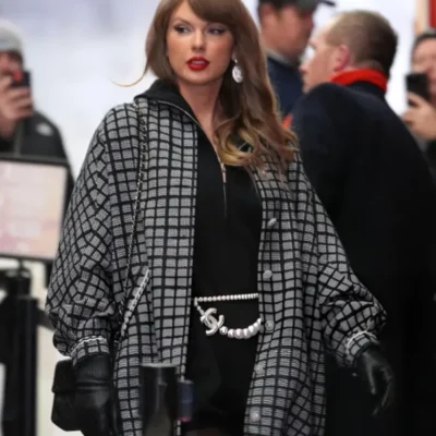 Taylor Swift Playoff Game Checkered Coat