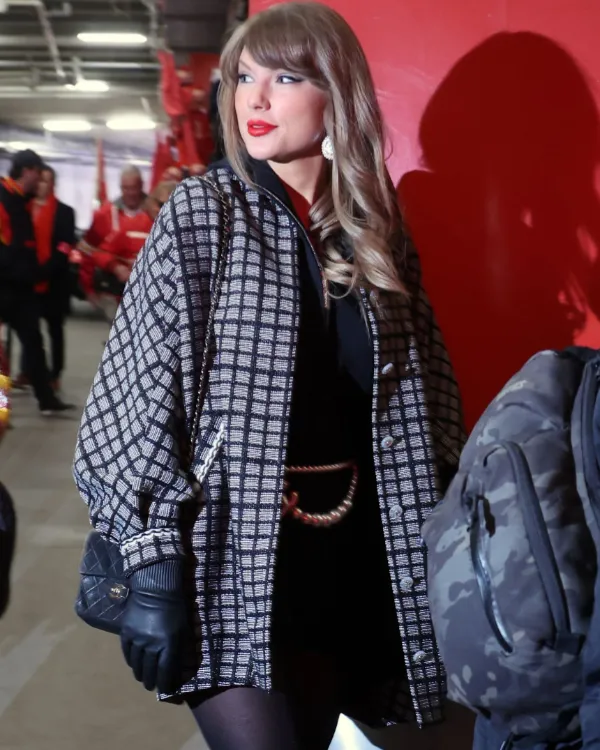 Taylor Swift Playoff Game Checkered Coat - Image 2