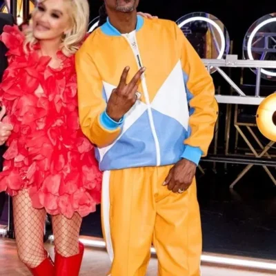 The Voice S026 Snoop Dogg Colorblock Leather Tracksuit