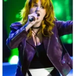 The Voice S27 Purple Suede JacketCarmela Purple Suede Moto Jacket
