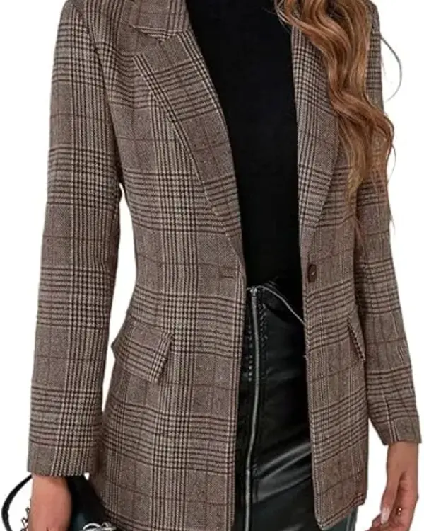 The Wish Swap 2025 Emily Tennant Grey Plaid Blazer
