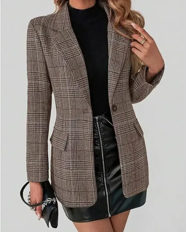 The Wish Swap 2025 Emily Tennant Grey Plaid Blazer