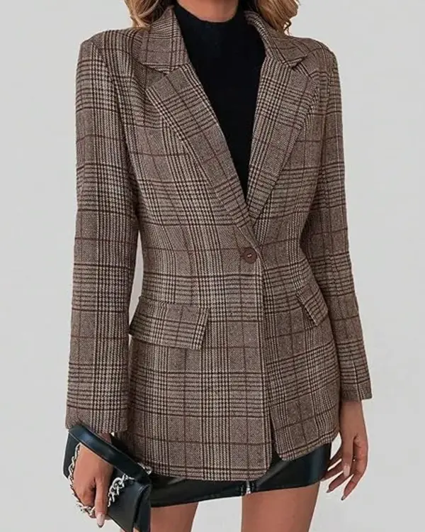 The Wish Swap 2025 Emily Tennant Grey Plaid Blazer