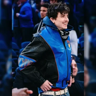 Timothée Chalamet Knicks Leather Jacket