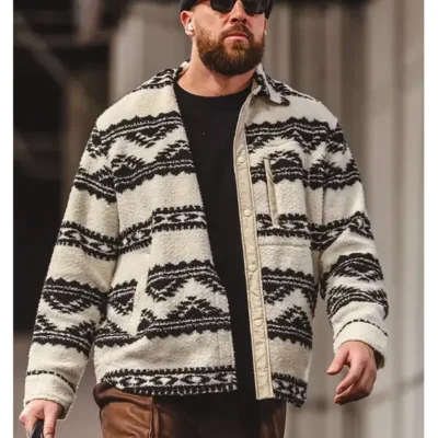 Travis Kelce Black & White Print Maja Jacket