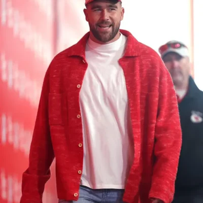 Travis Kelce Chiefs Game Red Cardigan