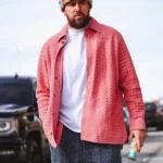 Travis Kelce Playoff Suede Leather Shirt
