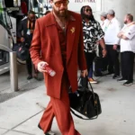 Travis Kelce Super Bowl LIX Red Suit