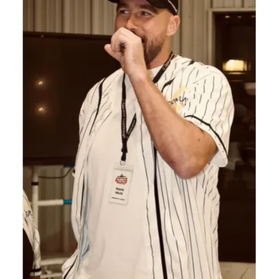 Travis Kelce White Pinstripe Jersey