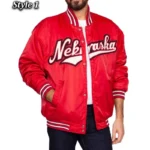 University Of Nebraska Red Varsity Satin Jacket