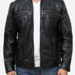 Men's Classic Genuine Leather Black Biker Jacket