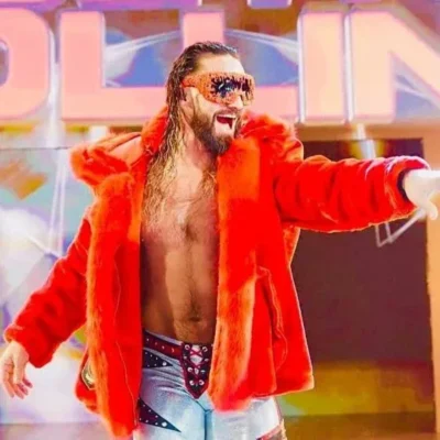 WWE Raw Seth Rollins Red Fur Jacket