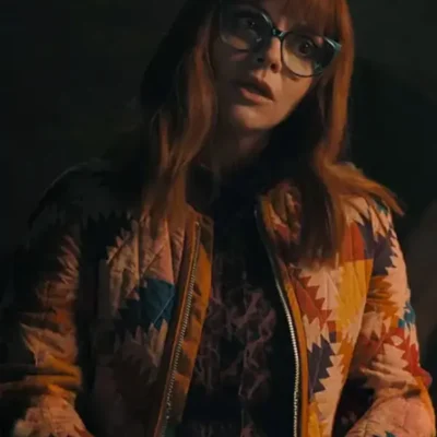 Wednesday S02 Marilyn Thornhill Geometric Quilted Jacket