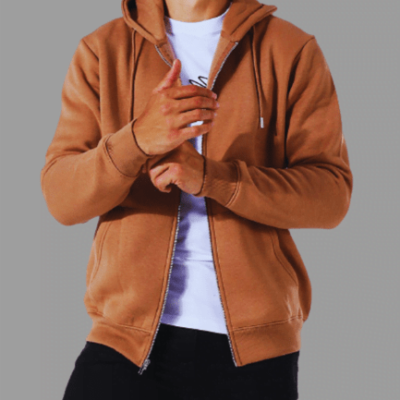 Men's Brown Hoodie Zip-up