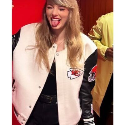 Taylor Swift Chiefs Letterman White Jacket