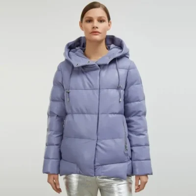 Womens Puffer Jacket With Hood Blue