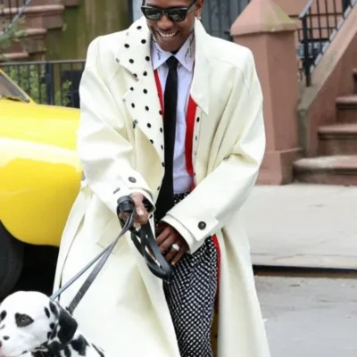 A$AP Rocky NYC 2025 White Trench Coat