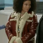 Beyond The Gates 2025 Ambyr Michelle Brown Leather Coat