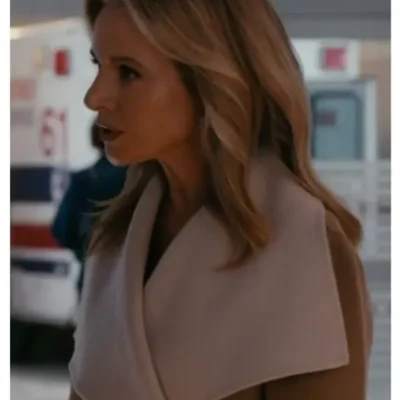 Chicago Med S10 Brown & White Two Tone Wrap Coat